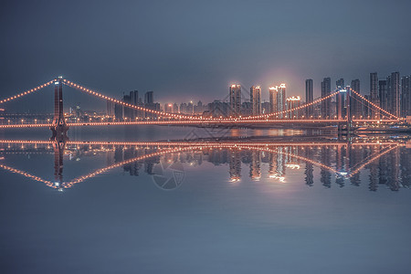 武漢二七長江大橋夜景